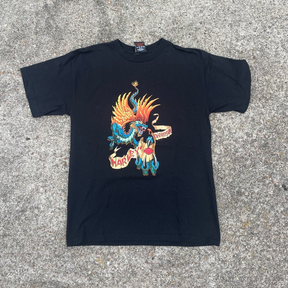 Vintage Y2K Harley Davidson dragon shirt - L